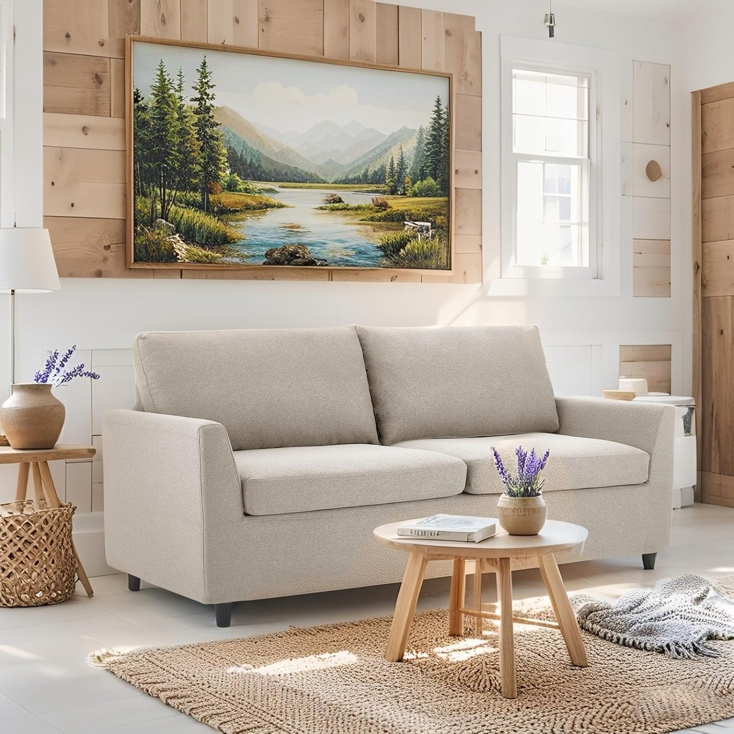 YODOLLA 2 Seater Sofa with Removable Sofa Covers, Morden Love Seat Comfy Couch