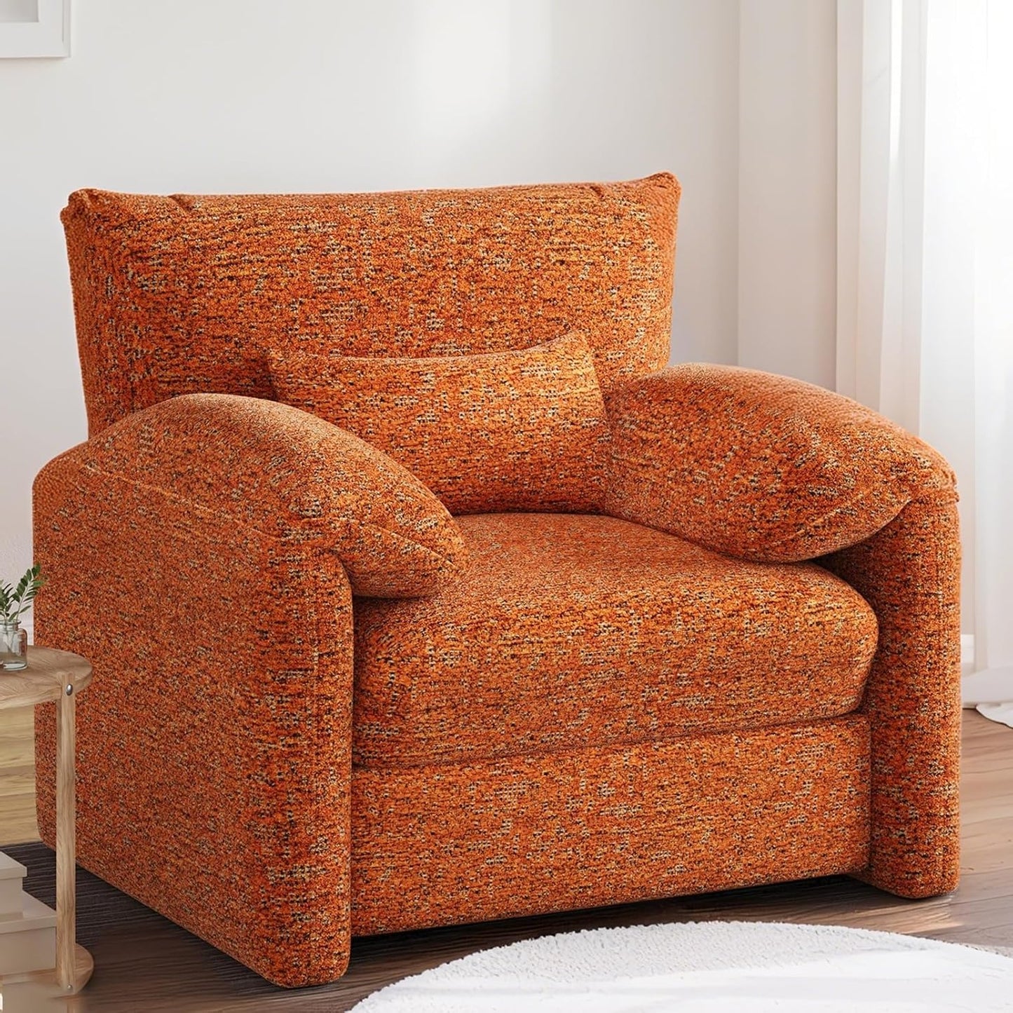 YODOLLA Armchair Sofa, Large Single Sofa Padded Seat with Lumbar Pillow