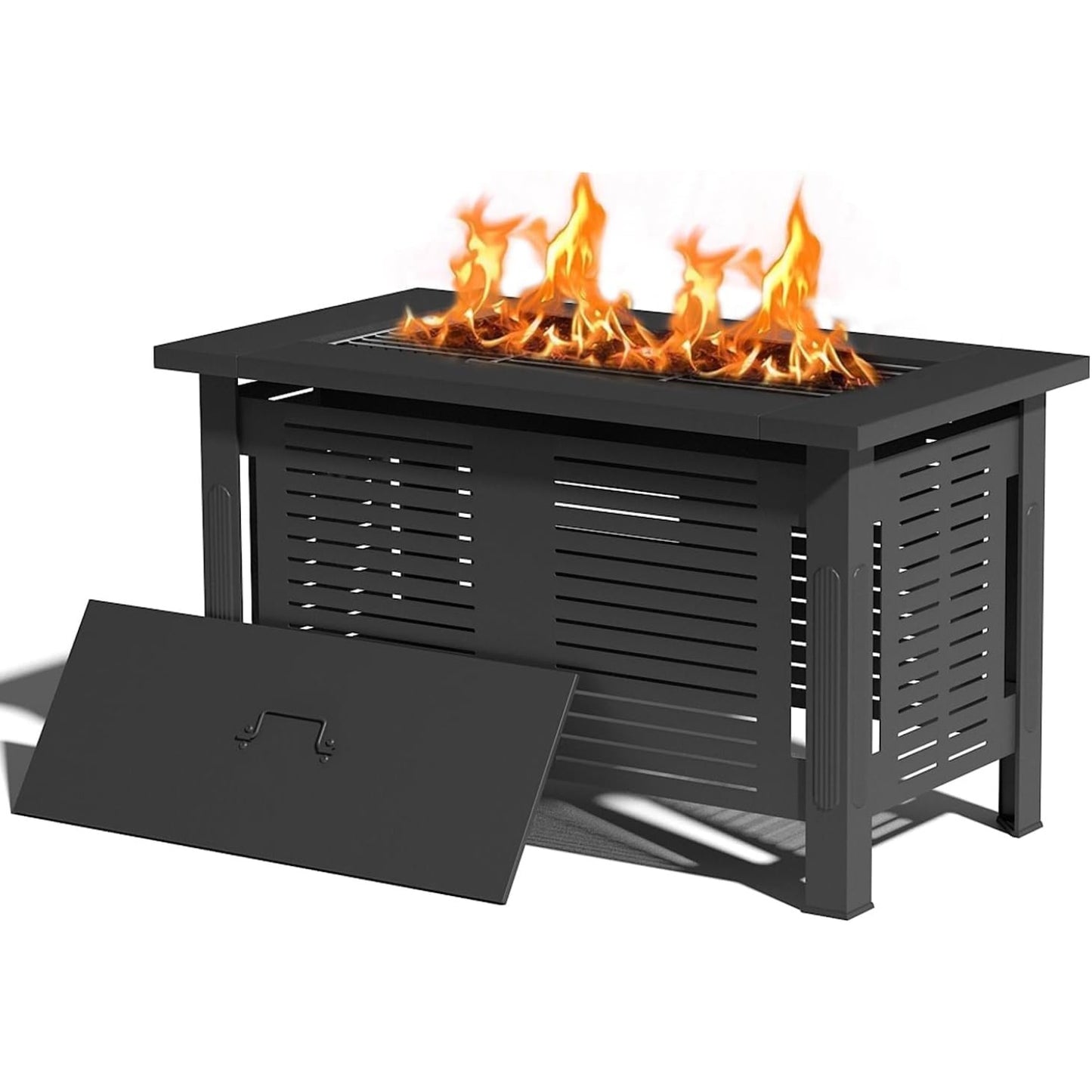 YODOLLA Large Fire Pit Table, Metal Fire Pits for Outdoor BBQ