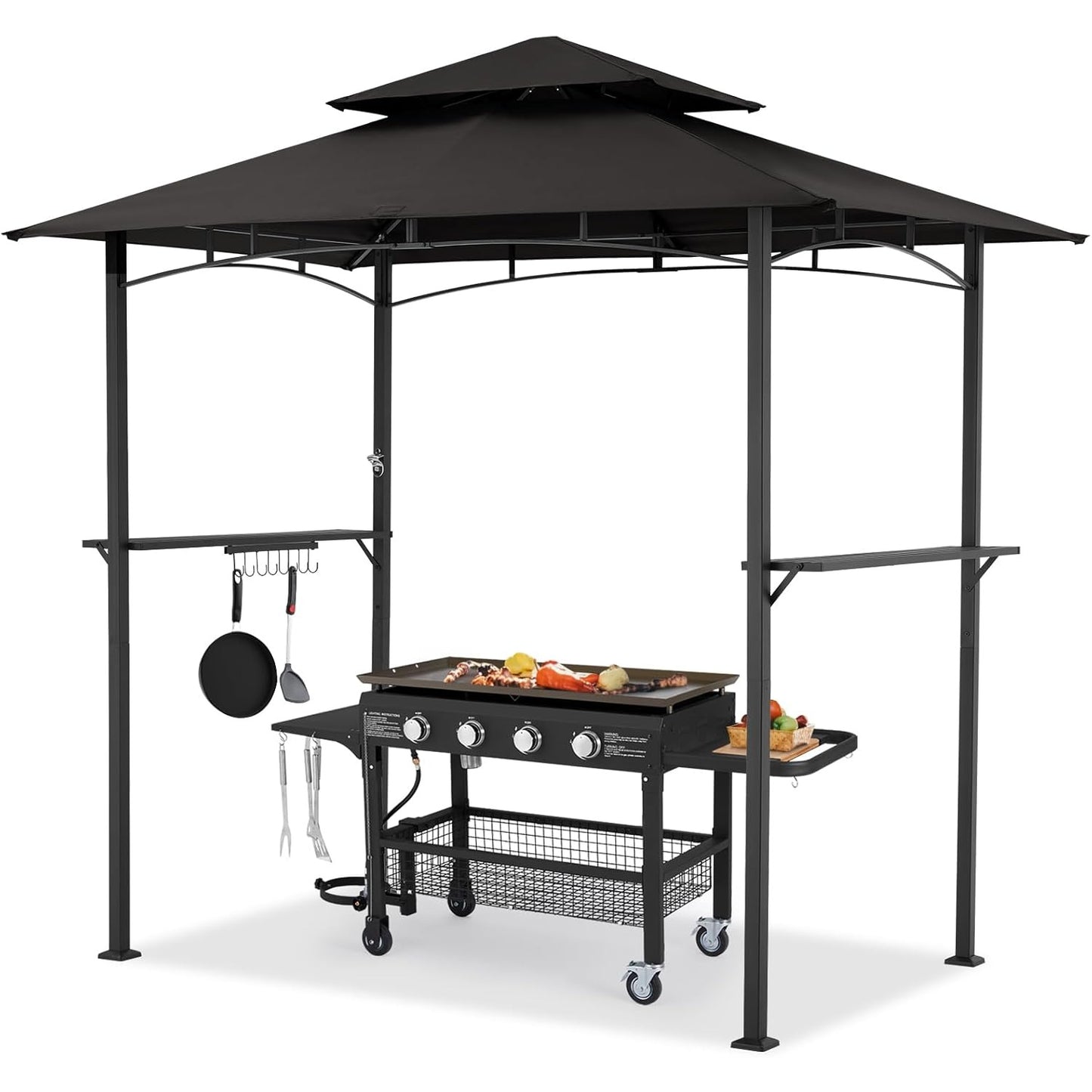 YODOLLA 2.5m Double-Tier BBQ Gazebo Grill Canopy