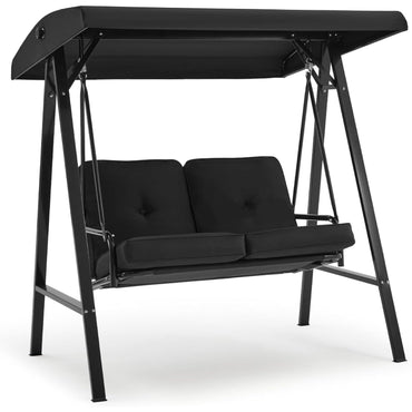 YODOLLA Patio Swing Chair 2-Seat for Adult, Black