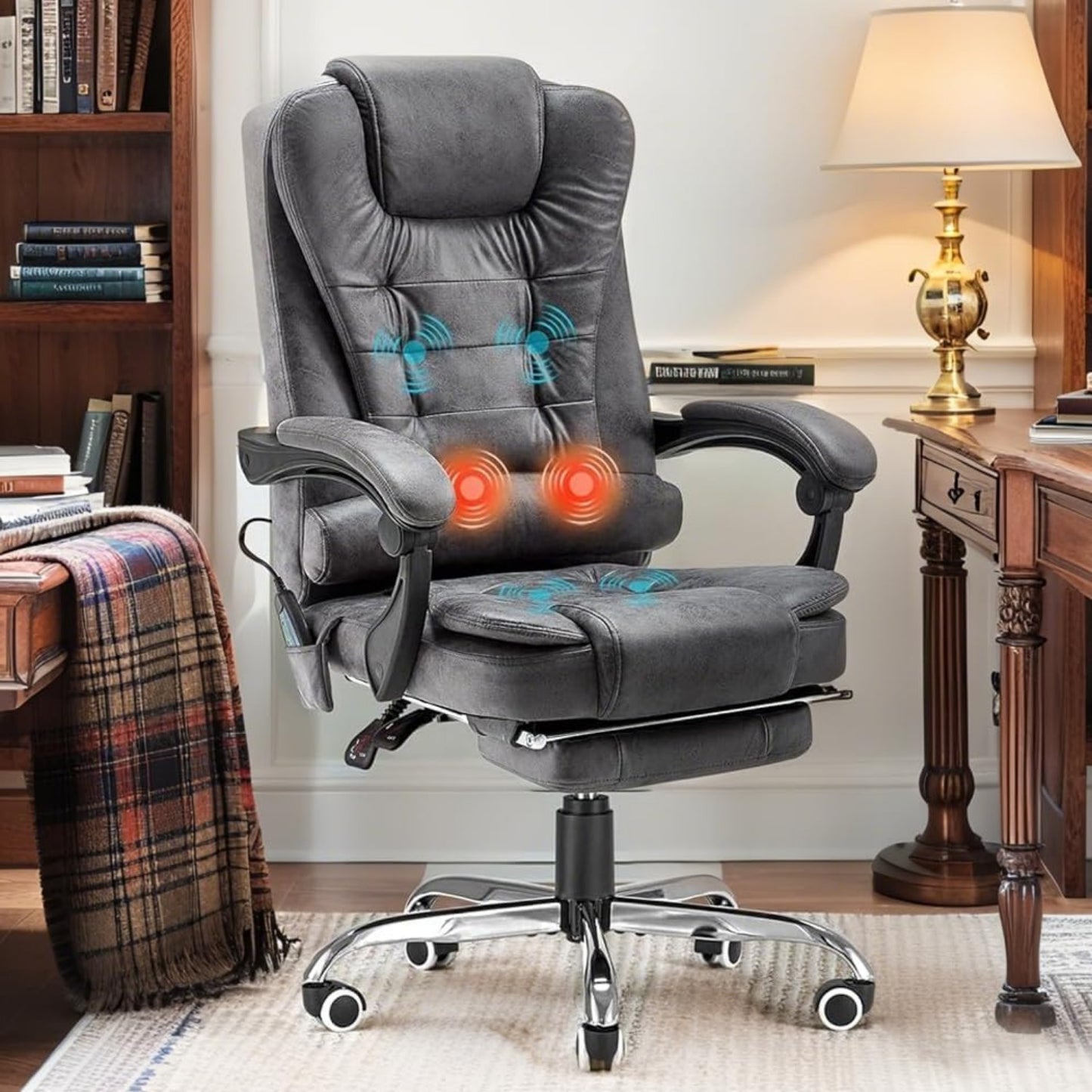 YODOLLA Office Chair with Footrest, Desk Chairs For Home With Back Support