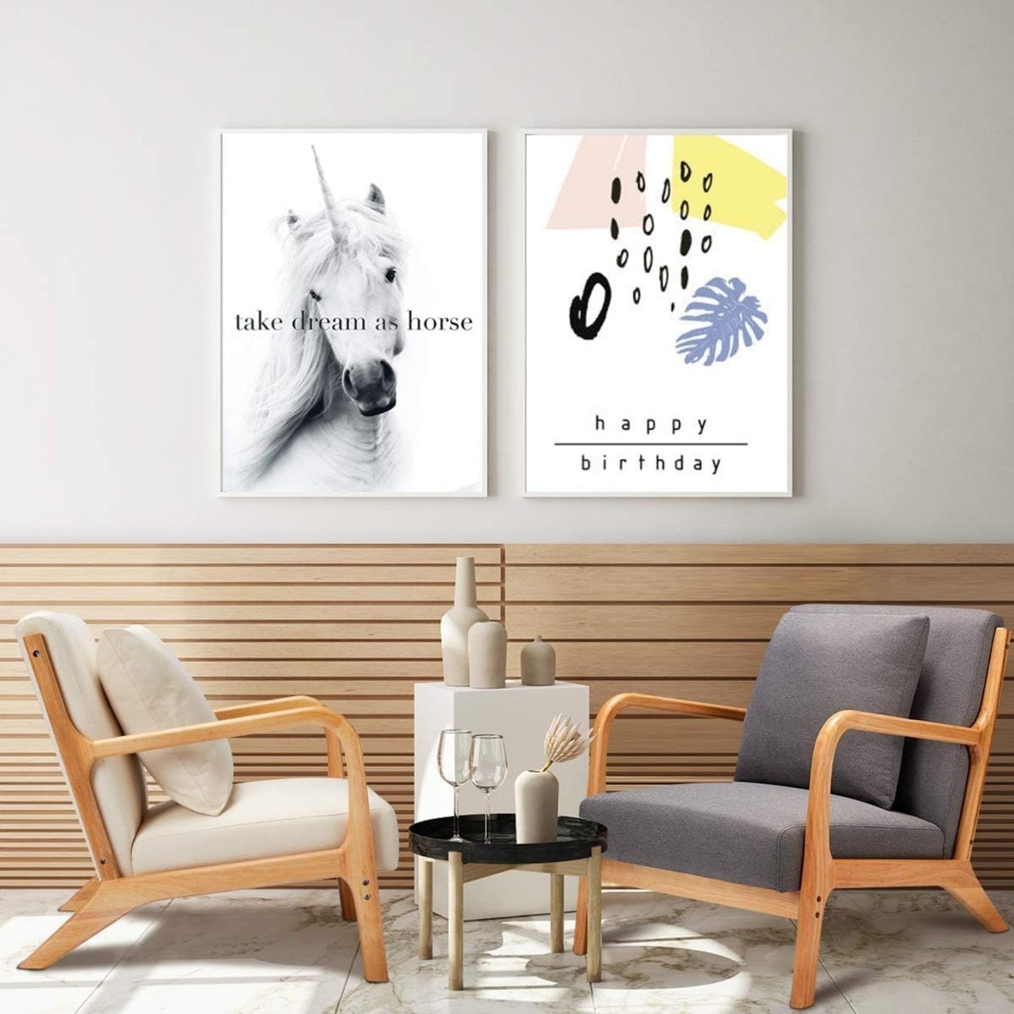 YODOLLA Mid-century Armchair, Tub Chair with Wood Frame