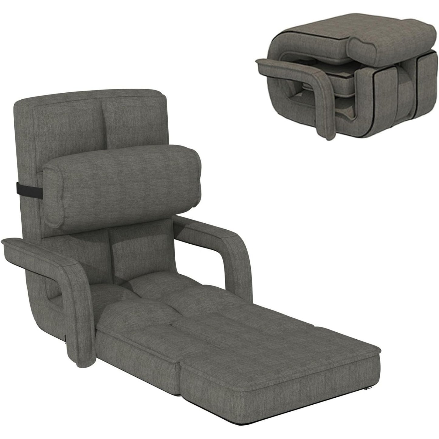 YODOLLA Folding Floor Chair, Small Sofa with Back Support