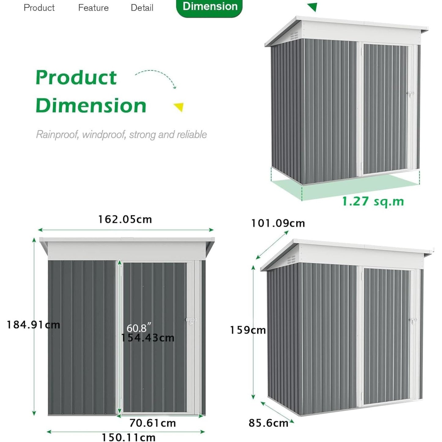 YODOLLA Metal Shed,Garden Sheds and Outdoor Storage