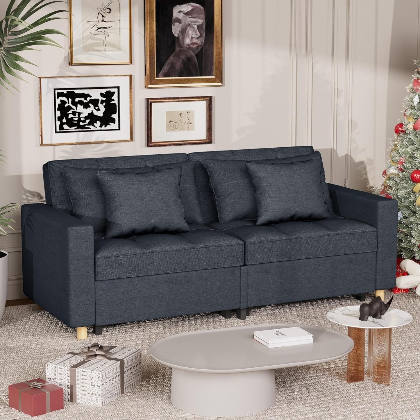 YODOLLA Sofa Bed Sleeper Pull Out Convertible, 2-Seater 3-in-1 Sofa Couch Beds