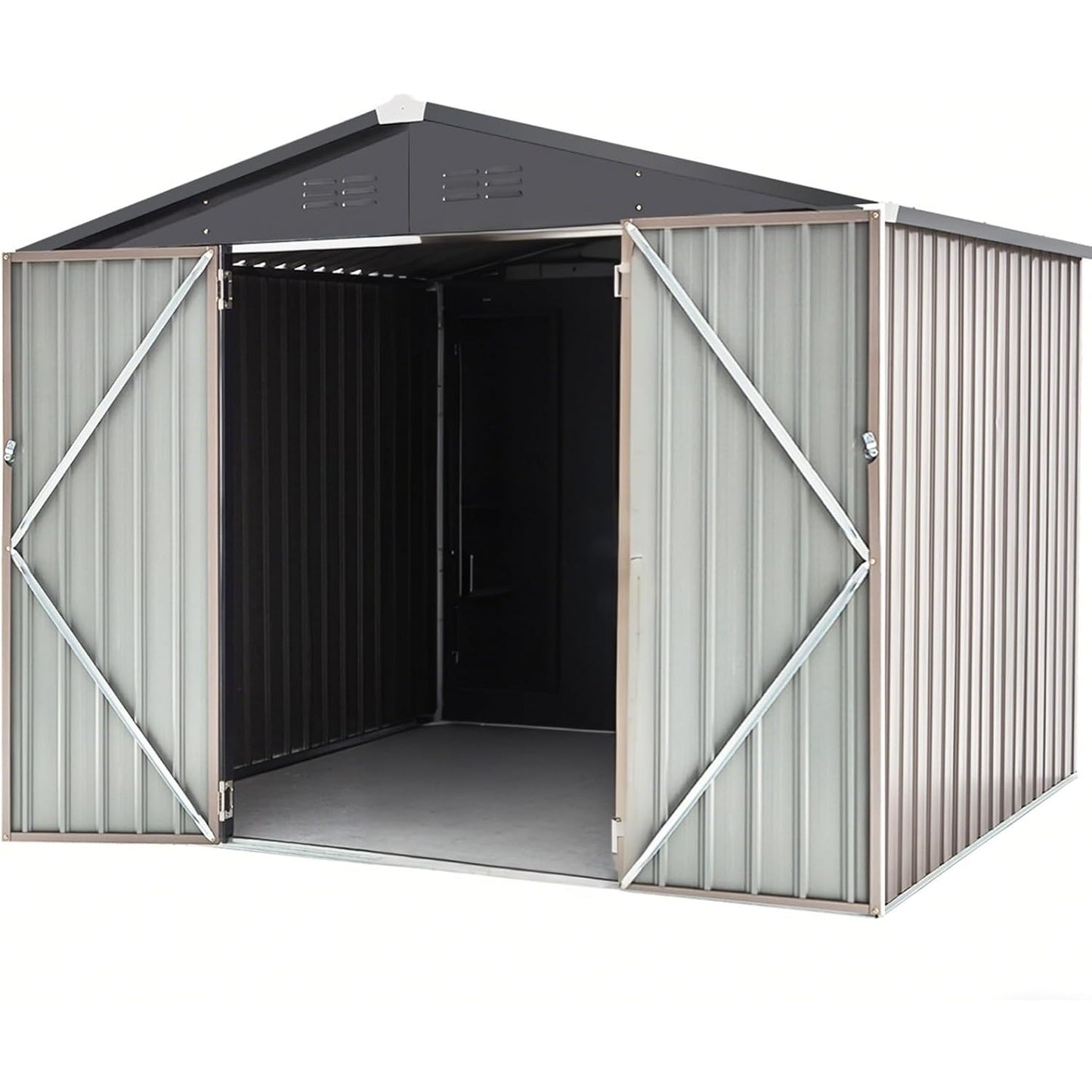 YODOLLA Outdoor Storage Shed, Bike Tool Garden Metal Sheds With Lockable Door