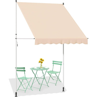 YODOLLA DIY Free Standing Awning, Garden Awnings with Hand Crank