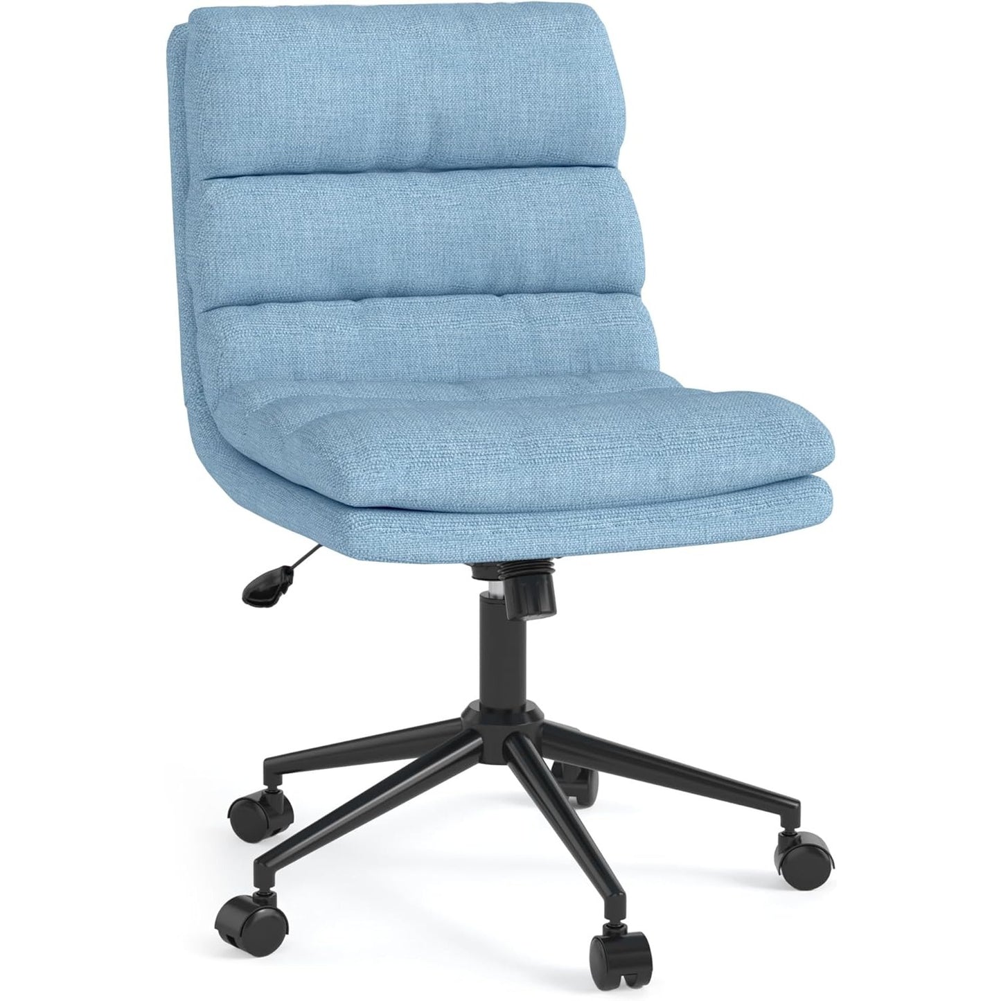 YODOLLA Armless Office Chair Wide Seat, Height Adjustable Computer Swivel Vanity Chairs