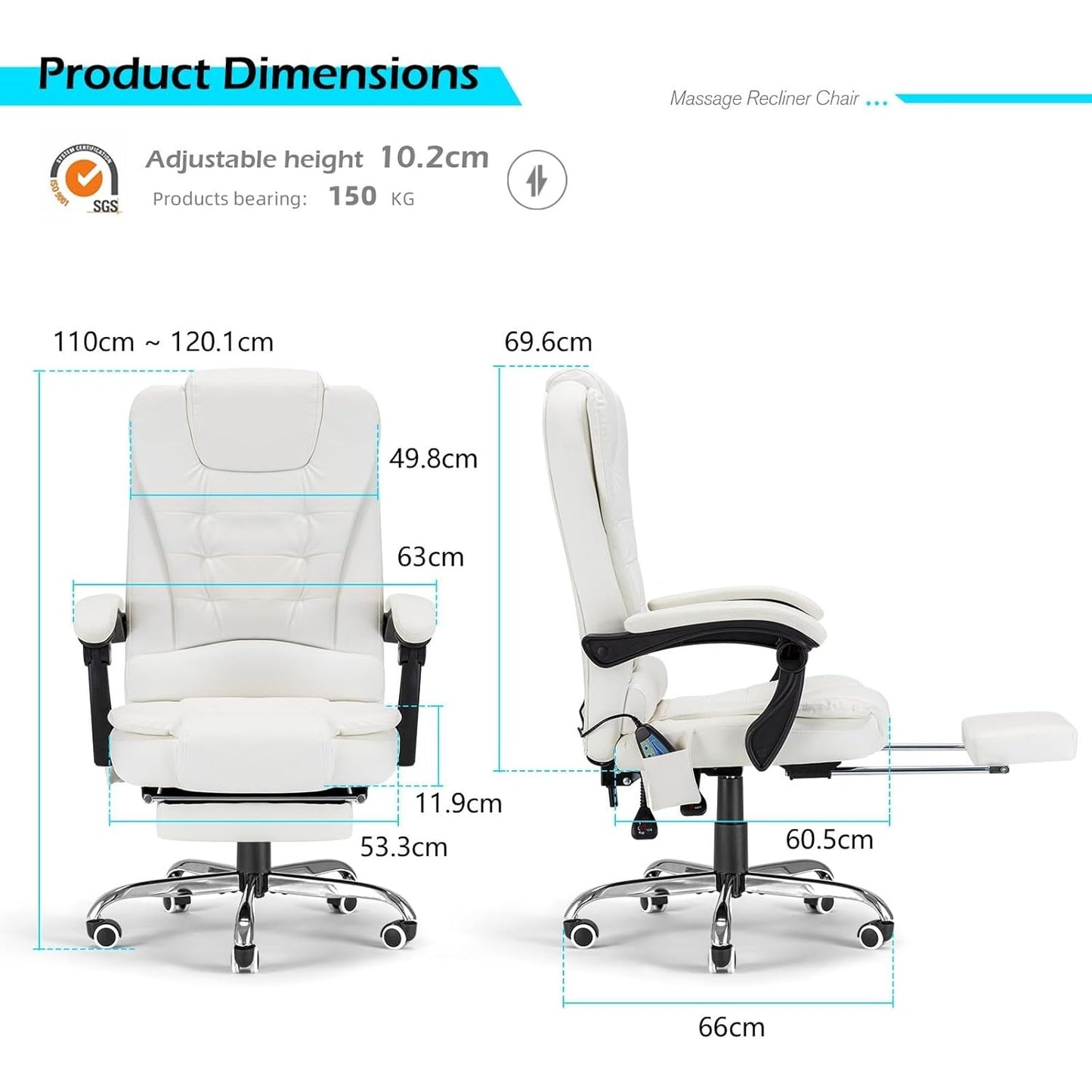 YODOLLA Office Chair with Footrest, Desk Chairs For Home With Back Support