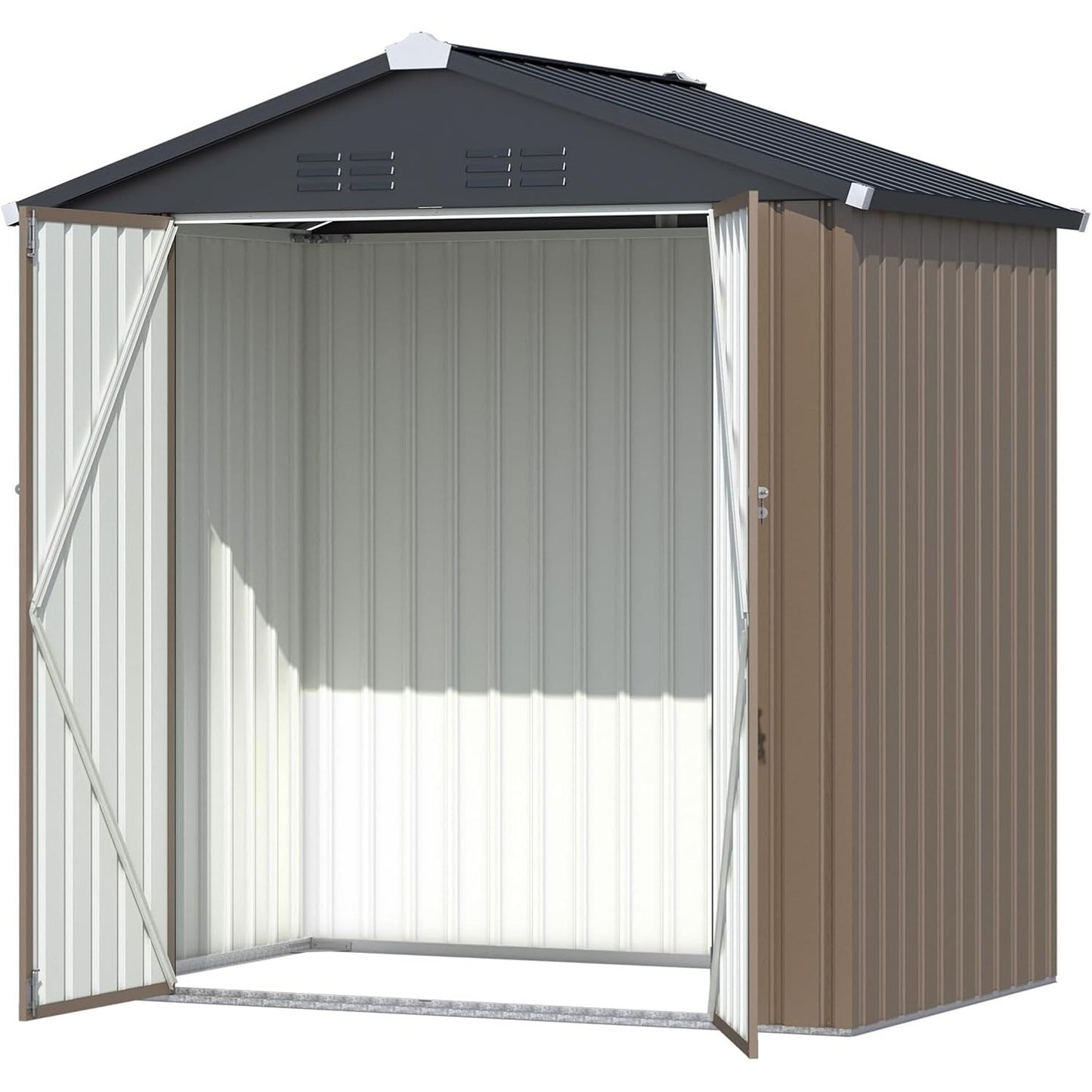 YODOLLA Outdoor Storage Shed, Bike Tool Garden Metal Sheds With Lockable Door