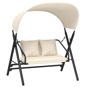 YODOLLA 2 Seater Outdoor Garden Swing with Canopy, Beige