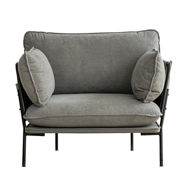 YODOLLA Modern Accent Armchair with Metal Frame, Grey