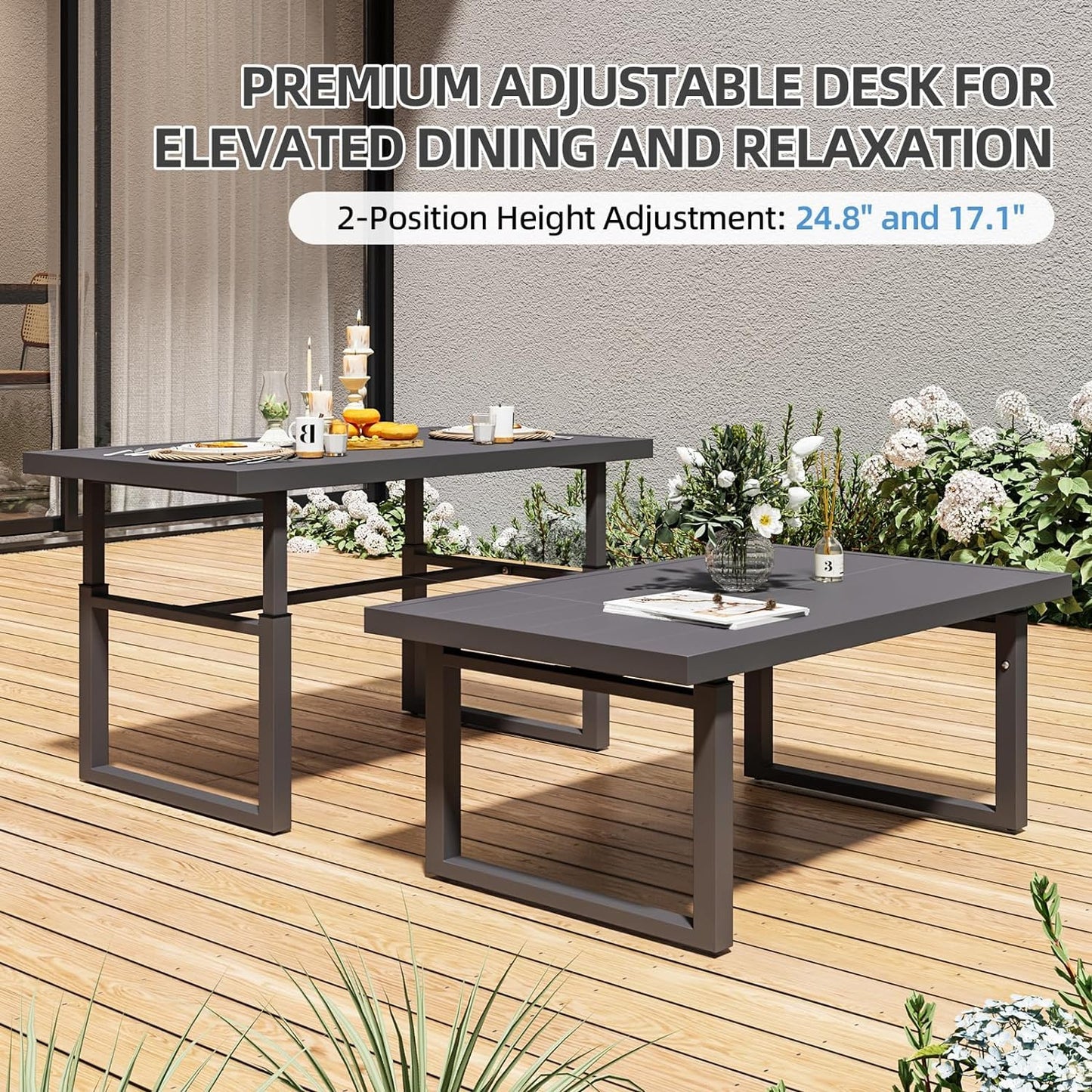 YODOLLA 7 Piece Aluminum Patio Furniture Set Outdoor Patio Conversation Set