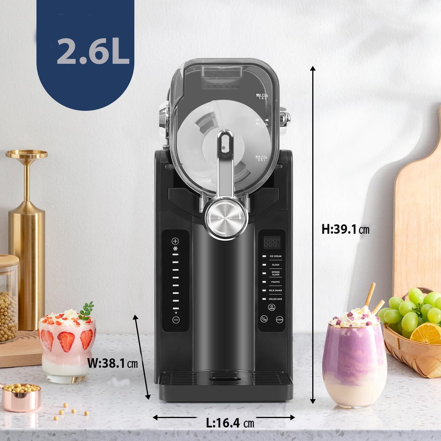 YODOLLA 2.6L Slush Machine Frozen Drink Maker for Slushies, Cocktails & Milkshakes