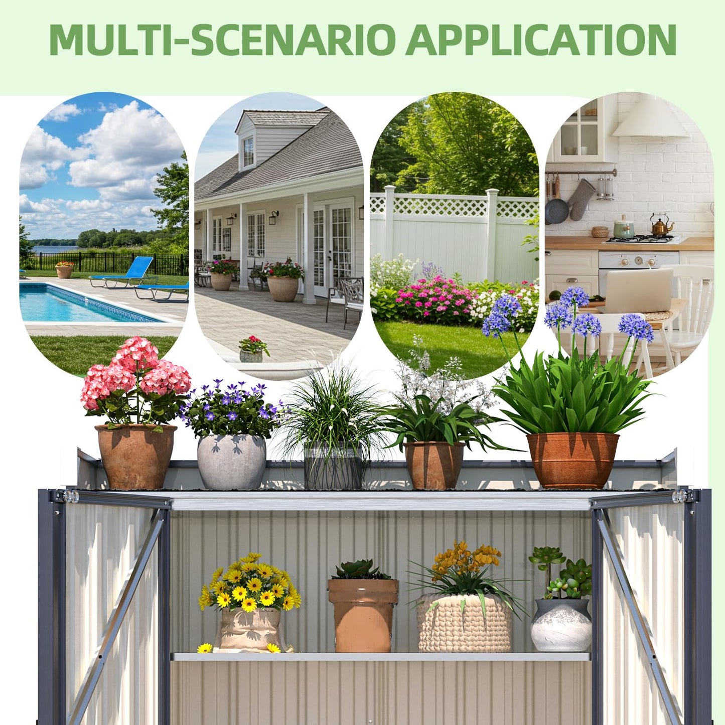 YODOLLA Metal Garden Storage Box Cabinet