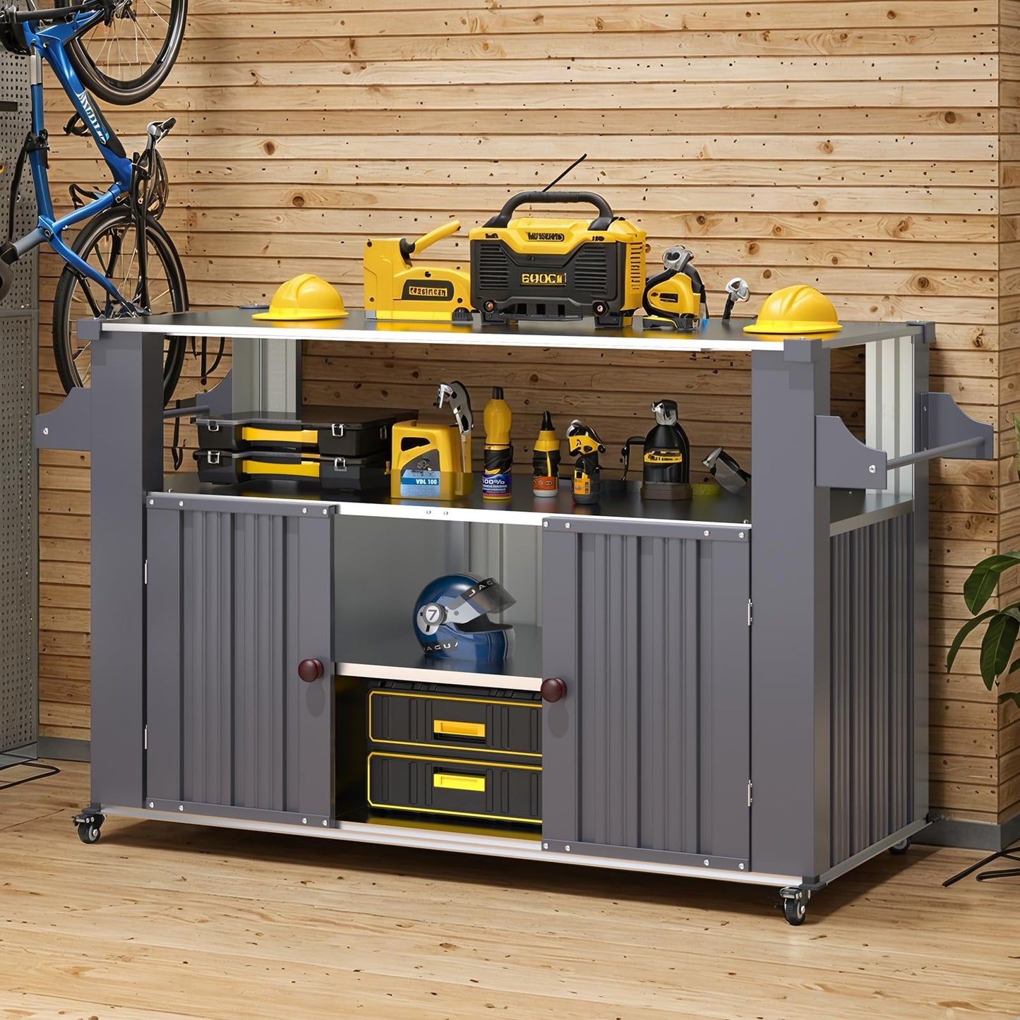 YODOLLA Rolling Outdoor Kitchen Island & Bar Cart