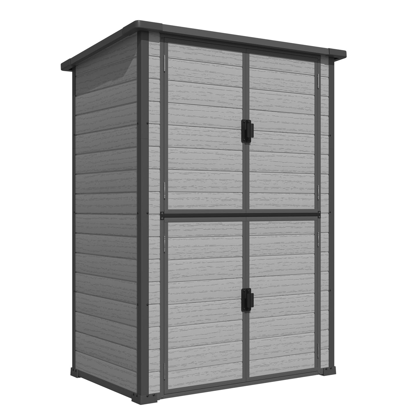 YODOLLA 129.5x89x176.5cm Storage Cabinet with Adjustable Shelves, Grey