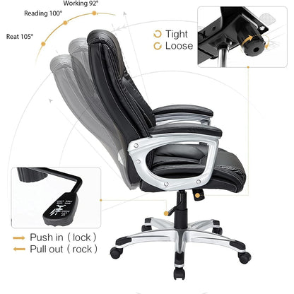 YODOLLA Leather Office Chair Ergonomic with High Back