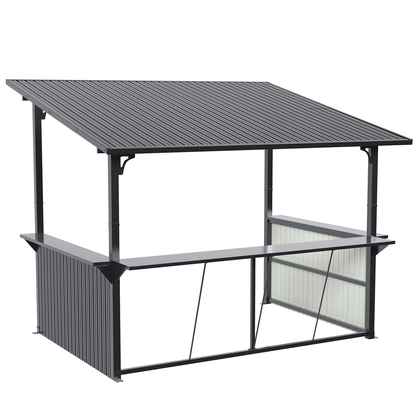 YODOLLA 3mx3.7m, Grill Gazebo BBQ Shelter, Garden Metal Pergola