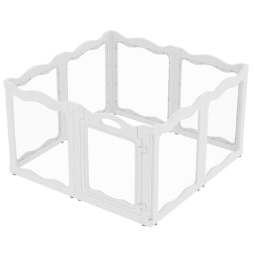 YODOLLA Acrylic Puppy Pen Indoor Dog Playpen 8 Panels 104 x 104 x 60cm