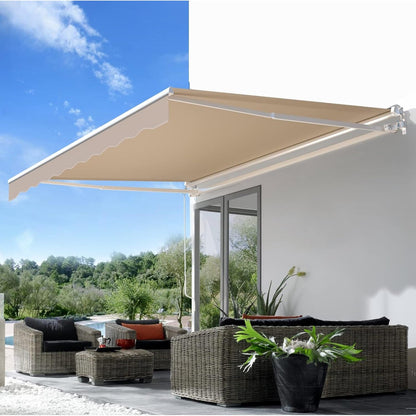 YODOLLA 250×198cm Manual Retractable Awning Sun Shade