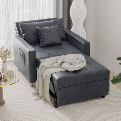 YODOLLA 3-in-1 Sleeper Sofa Bed, 192cm Convertible Single Sofa, Adjustable Armchair