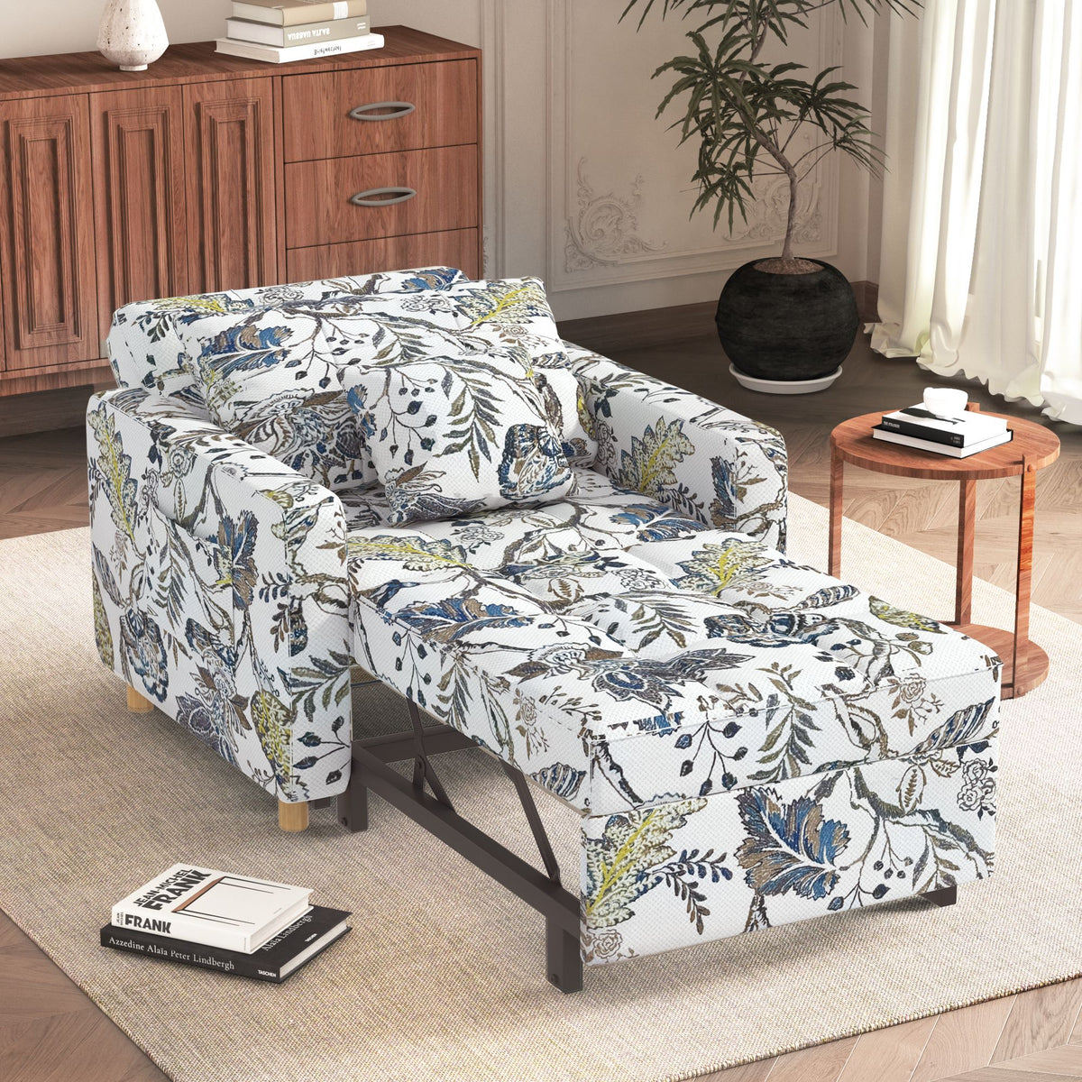 YODOLLA 3-in-1 Sleeper Sofa Bed, 192cm Convertible Single Sofa, Adjustable Armchair