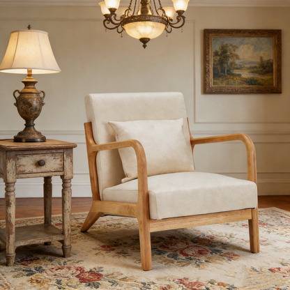 YODOLLA Mid-century Armchair, Tub Chair with Wood Frame