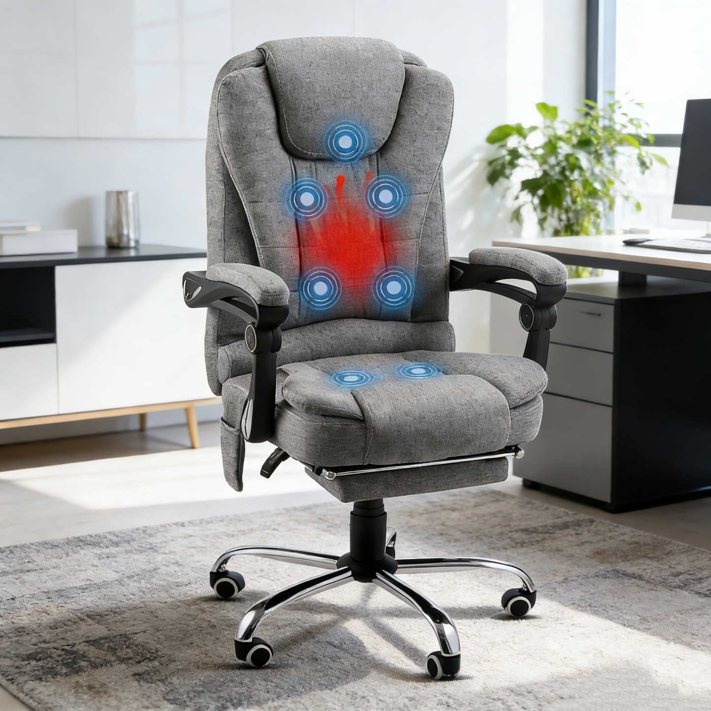 YODOLLA Office Chair with Footrest & Massage Function, Desk Chairs
