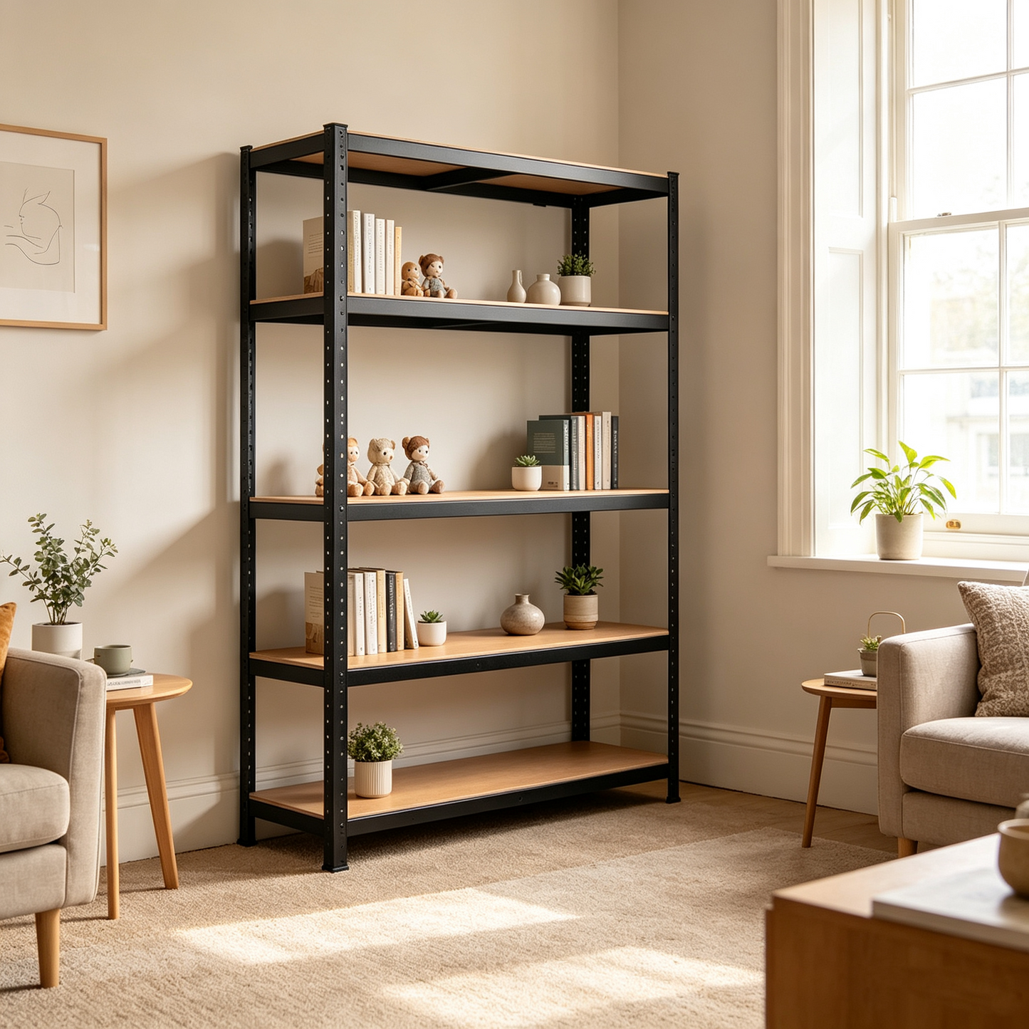 YODOLLA 5 Tier Heavy Duty Garage Shelving Unit 180cm Steel Storage Rack