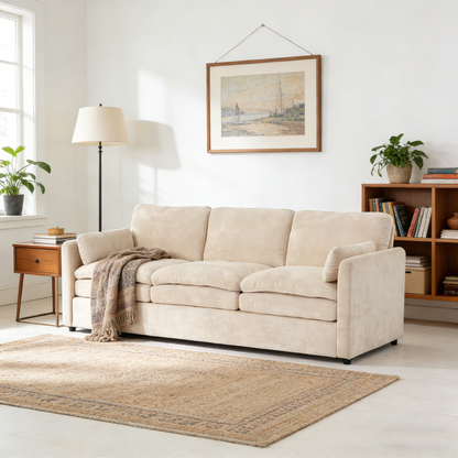 YODOLLA 3 Seater Sofas 226cm Settee Sofa couches with Double Thick Seat Cushion