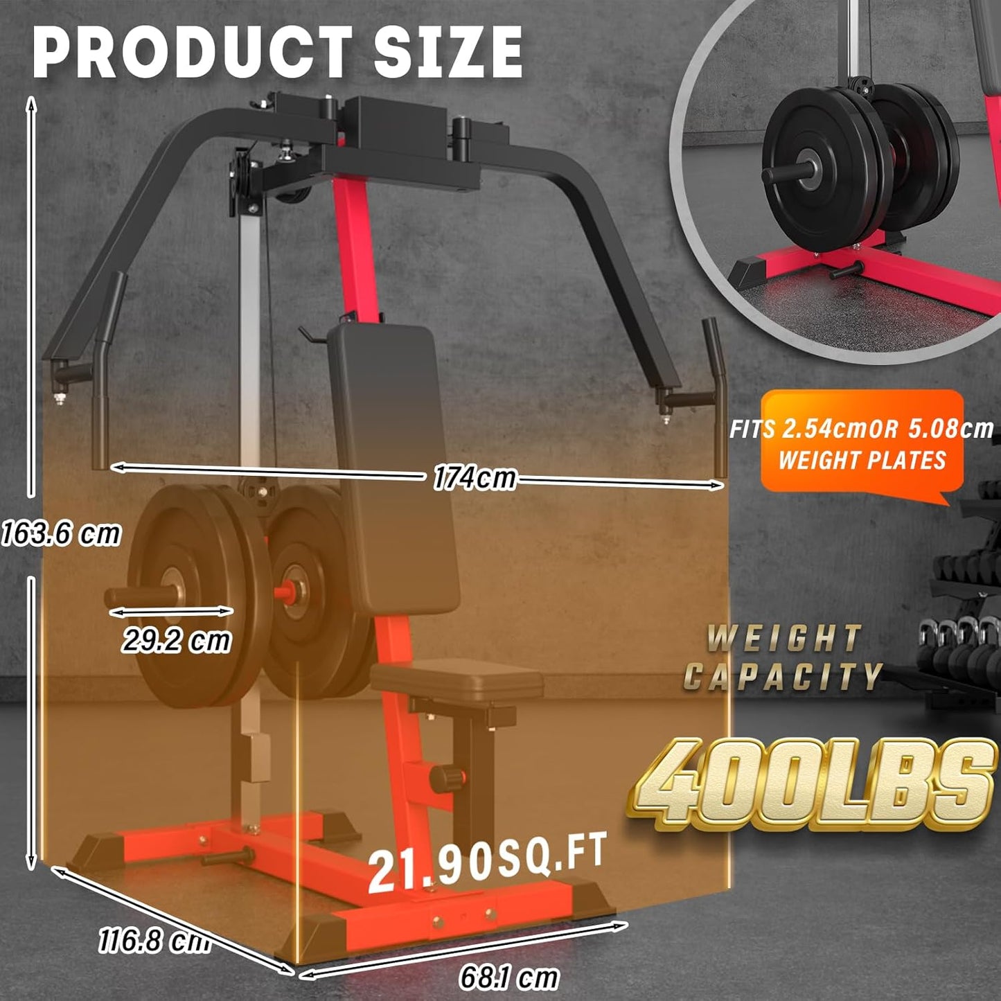 YODOLLA Chest Fly Machine PEC Deck Fly and Reverse Delt Machine 450lbs Adjustable Upper Body Workout Equipment