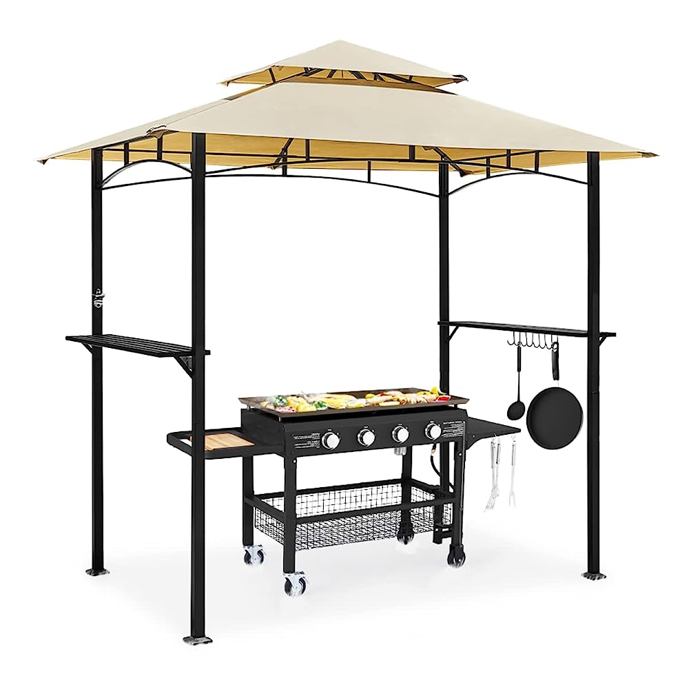 YODOLLA 2.5m Double-Tier BBQ Gazebo Grill Canopy
