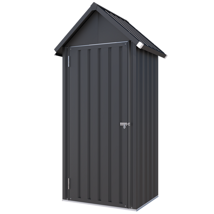 YODOLLA Outdoor Tall Garden Storage Box with 3 Adjustable Shelves