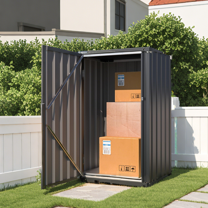 YODOLLA 144 x 76 x 55 cm Garden Cabinet with Adjustable Shelves & Double Doors