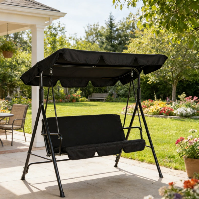 YODOLLA Garden Swing Chair, Outdoor 3-Seat Glider Porch Bench