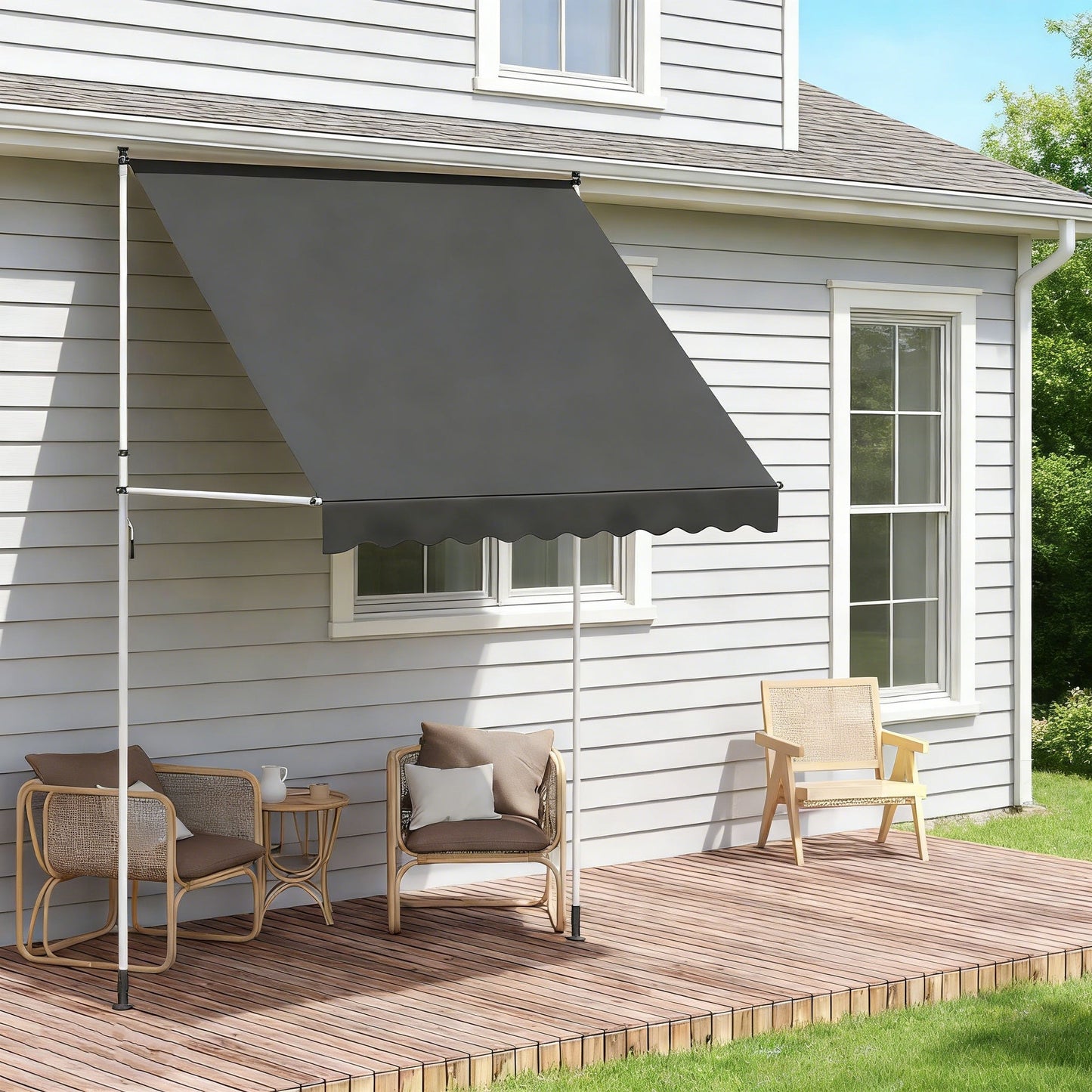 YODOLLA DIY Free Standing Awning, Garden Awnings with Hand Crank