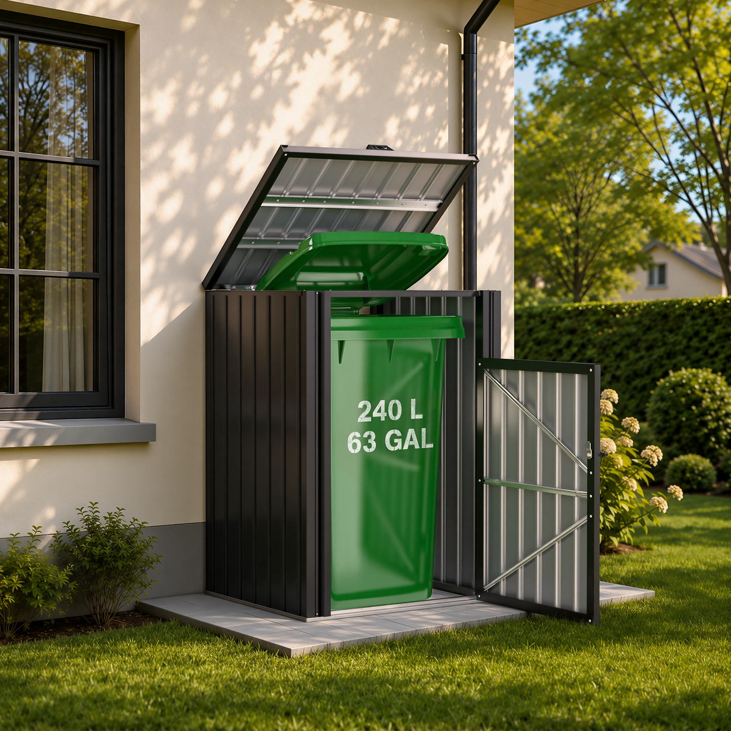 YODOLLA Wheelie Bin Storage Shed Lockable Weatherproof Outdoor Bin Store