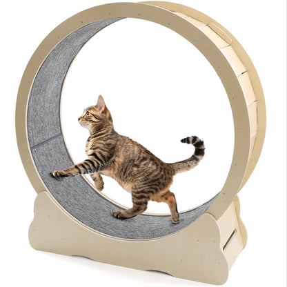 YODOLLA 110cm Cat Exercise Wheel Large, Cats Treadmill with Detachable Carpeted Runway