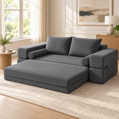 YODOLLA 2 Seater Boneless Sofa Bed, 197cm Folding Convertible Modular Sofa