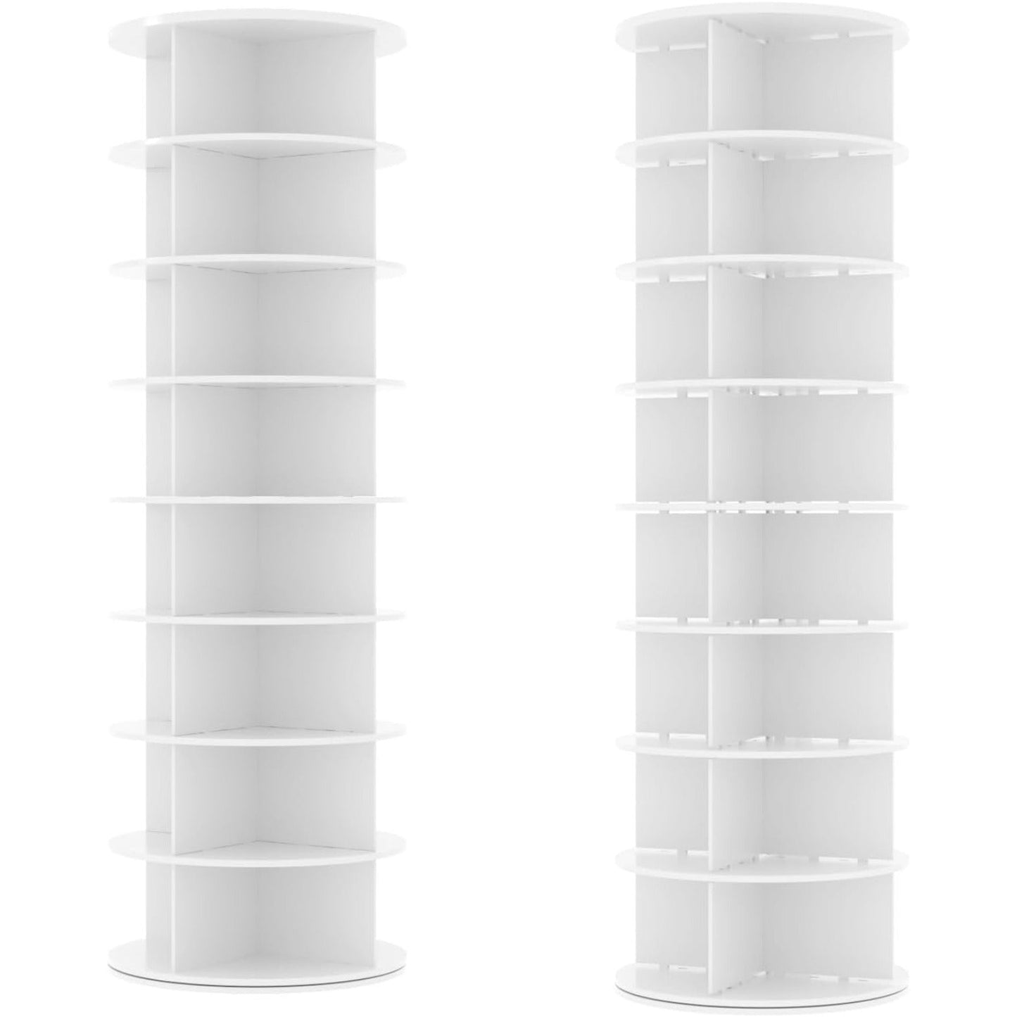 YODOLLA 8 Tier Rotating Shoe Rack, Shoe Tower Organizer, White