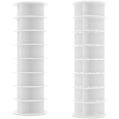 YODOLLA 8 Tier Rotating Shoe Rack, Shoe Tower Organizer, White