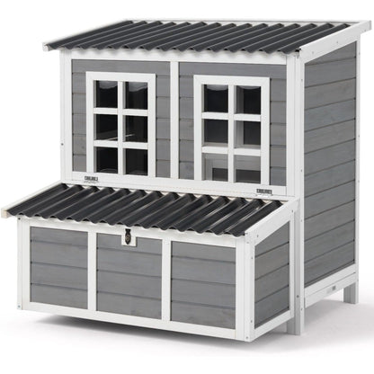 YODOLLA Wooden Outdoor Hen House, Garden Chicken Poultry Ark