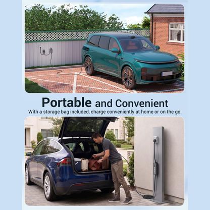 YODOLLA EV Charger, Type 2 to 3 Pin Plug Portable Mode 2, 6/8/10/13A Adjustable