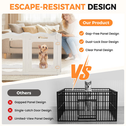 YODOLLA Acrylic Puppy Pen Indoor Dog Playpen 12 Panels 154 x 154 x 60cm