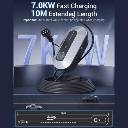 YODOLLA 7kW Wall Mount EV Charger 32A Single Phase Mode 3 Type 2 Tethered Cable