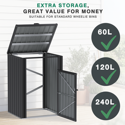 YODOLLA Wheelie Bin Storage Shed Lockable Weatherproof Outdoor Bin Store