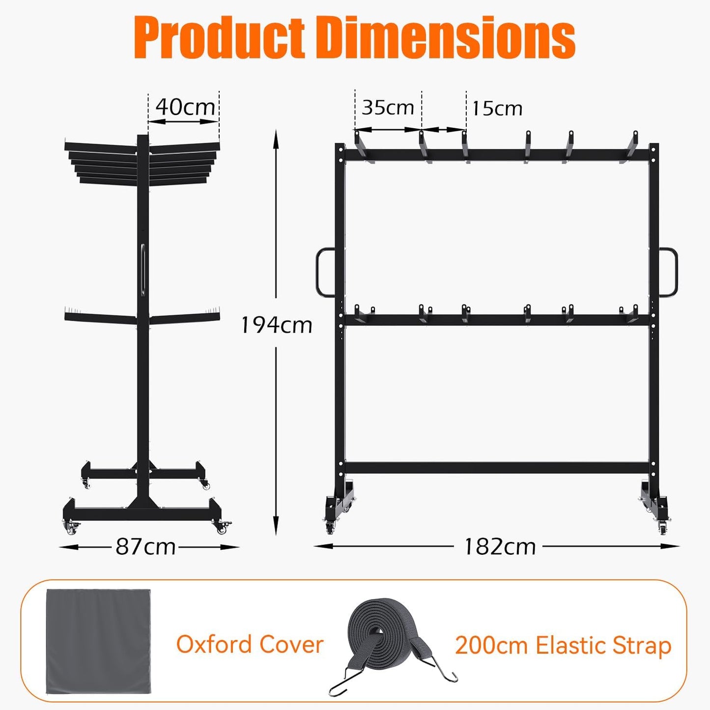 YODOLLA Folding Chair Rack 1080LBS Chair Cart