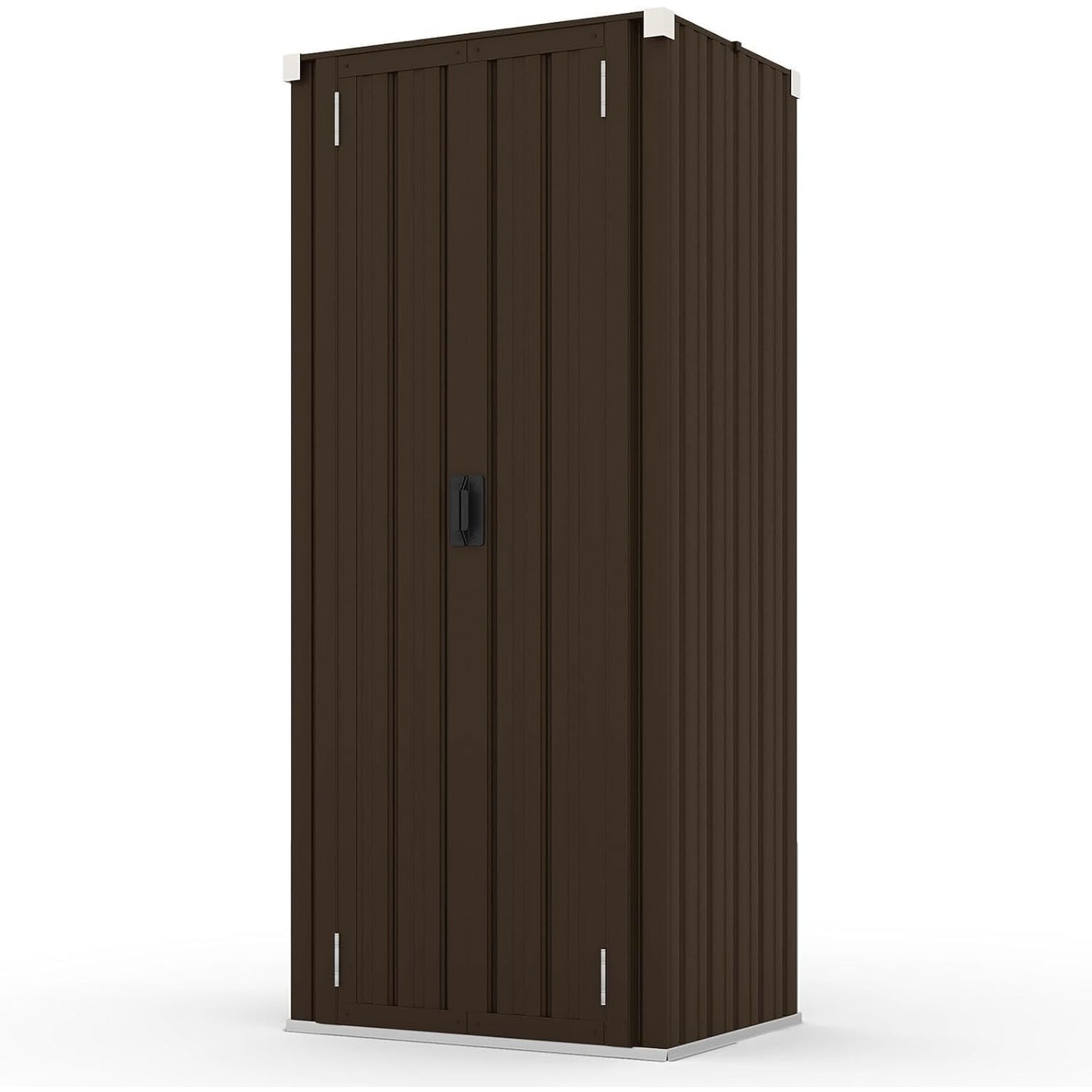 YODOLLA Outdoor Tall Garden Storage Box with 3 Adjustable Shelves